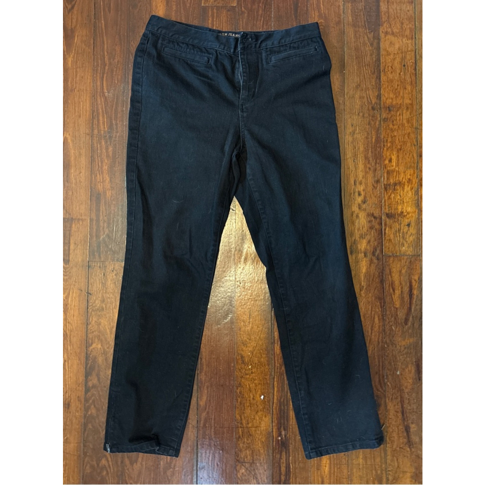 Ralph Lauren Black Jeans w/Hem Zippers - Size 10